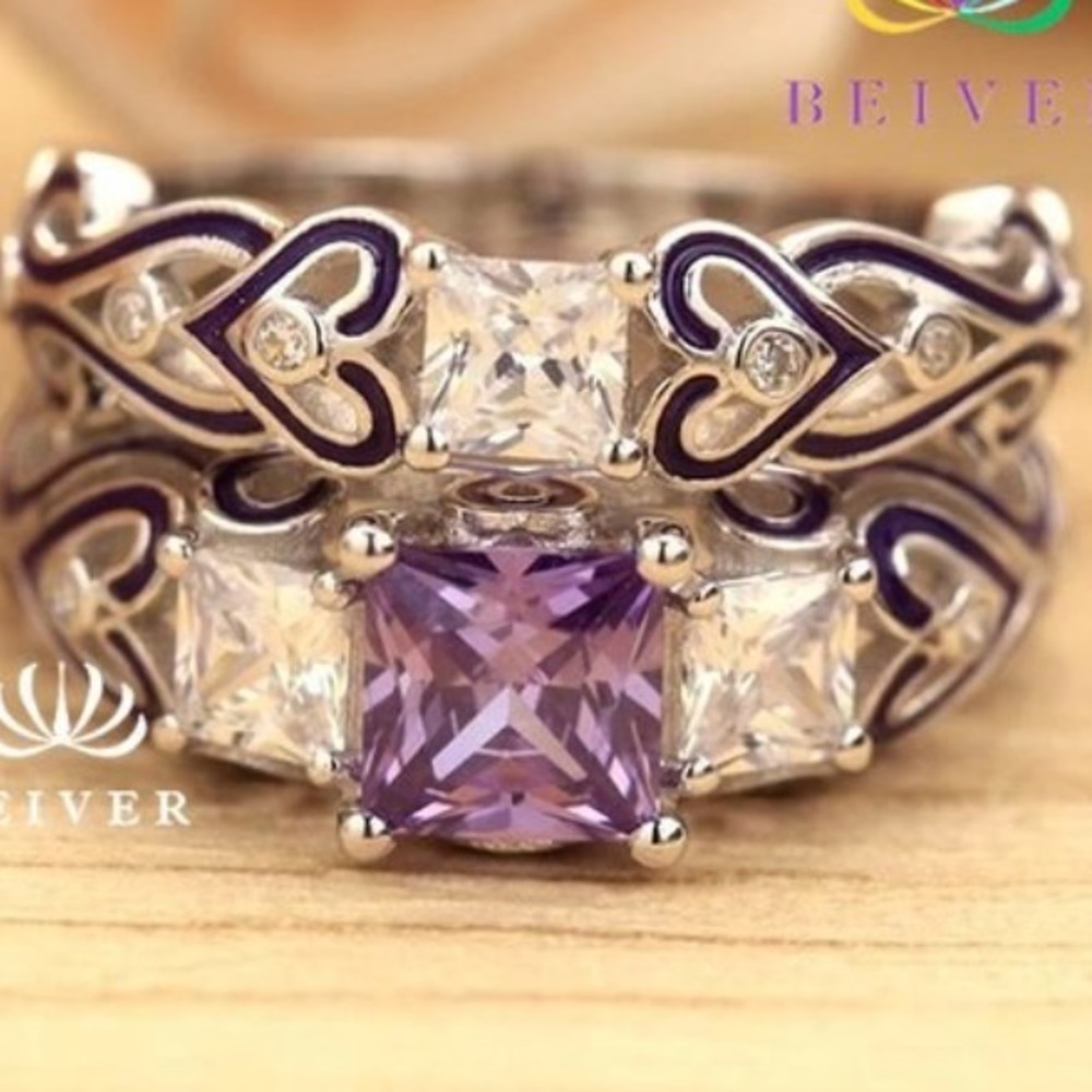 2 pcs Purple Ring set